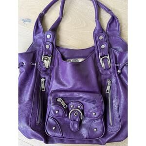 Y2K Purple Laurel And Sunset Satchel Purse Bag Utilitarian Hobo Slouchie]\
